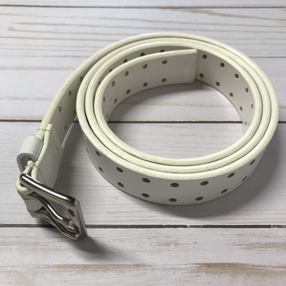 White Leather Belt woman’s belt white & silver - Picture 6 of 6